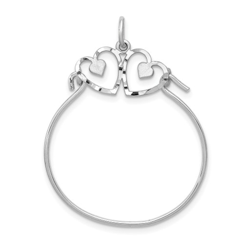 Lex & Lu 14k White Gold Heart Charm Holder - Lex & Lu