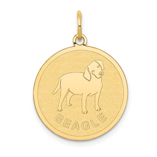 Lex & Lu 14k Yellow Gold Beagle Disc Charm - Lex & Lu