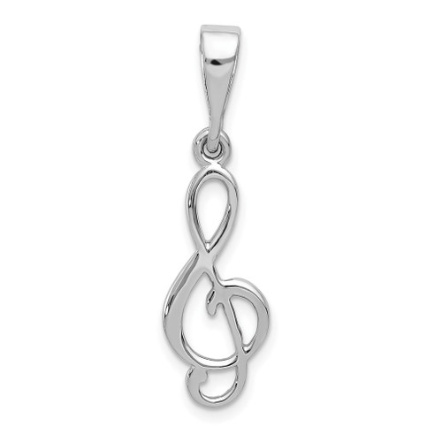 Lex & Lu 14k White Gold Music Note Pendant - Lex & Lu