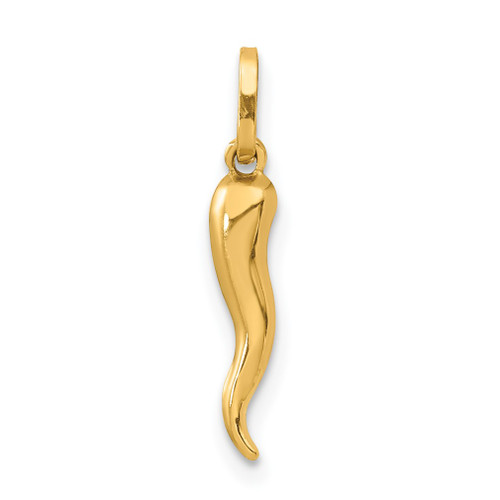 Lex & Lu 14k Yellow Gold Italian Horn Charm LAL84193 - Lex & Lu