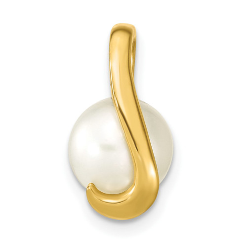 Lex & Lu 14k Yellow Gold (8-9mm) Button FW Cultured Pearl Pendant LAL84244 - Lex & Lu