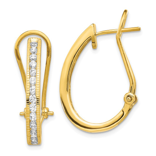Lex & Lu 14k Yellow Gold Diamond Hoop Earrings - Lex & Lu