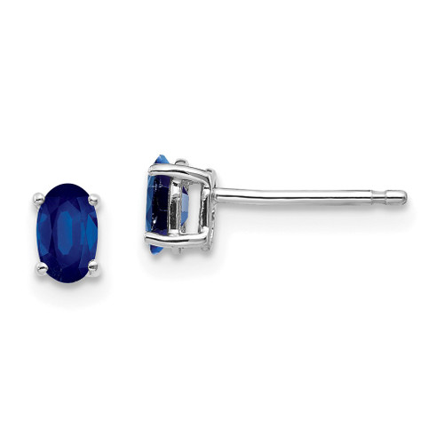 Lex & Lu 14k White Gold Sapphire Earrings LAL85542 - Lex & Lu