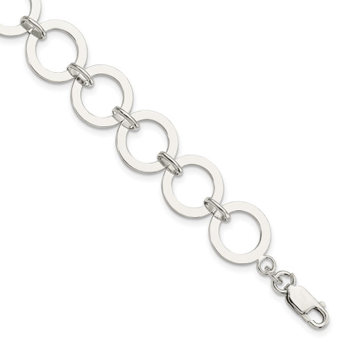 Lex & Lu Sterling Silver Circle Link Bracelet 7.5'' - Lex & Lu