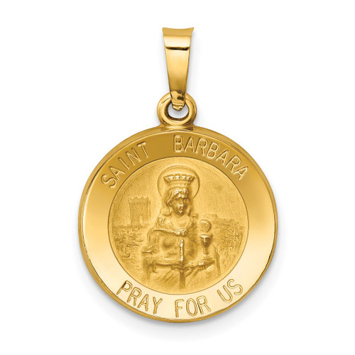 Lex & Lu 14k Yellow Gold Polished and Satin St. Barbara Medal Pendant LAL89071 - Lex & Lu