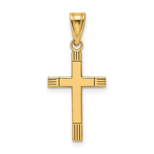 Lex & Lu 14k Yellow Gold Cross Pendant LAL89108 - Lex & Lu