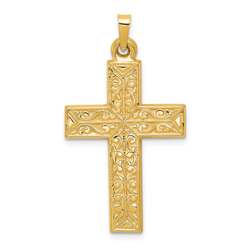 Lex & Lu 14k Yellow Gold Polished Filigree Cross Pendant LAL89201 - Lex & Lu