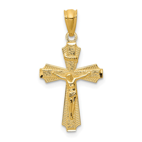 Lex & Lu 14k Yellow Gold Polished Small Passion Crucifix Pendant - Lex & Lu