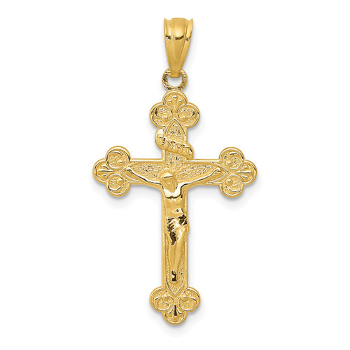 Lex & Lu 14k Yellow Gold Polished INRI Medium Crucifix Pendant - Lex & Lu