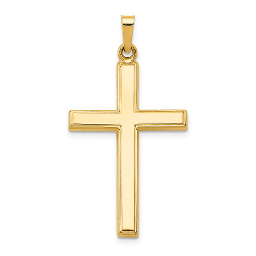 Lex & Lu 14k Yellow Gold Hollow Cross Pendant LAL89319 - Lex & Lu