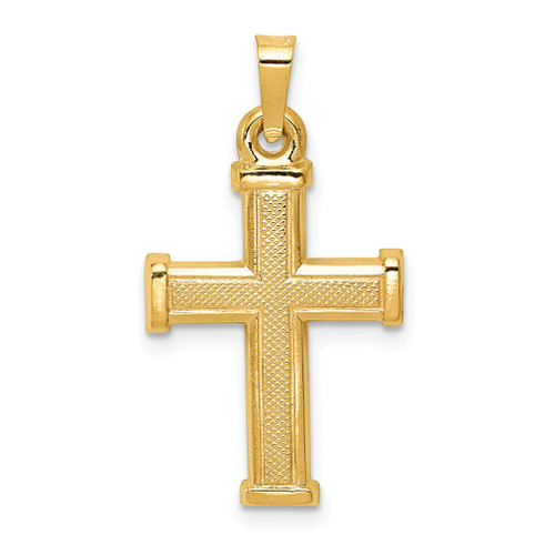 Lex & Lu 14k Yellow Gold Hollow Latin Cross Pendant LAL89330 - Lex & Lu