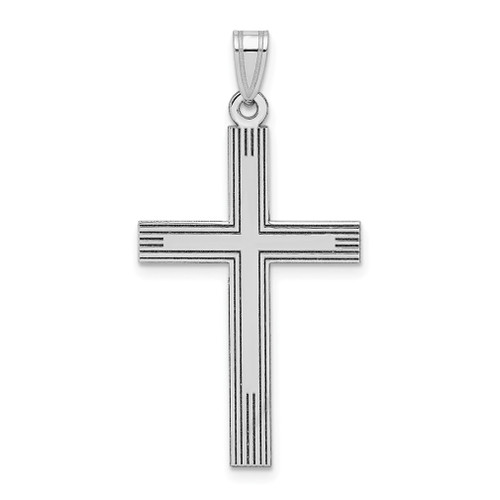 Lex & Lu 14k White Gold Cross Charm LAL89441 - Lex & Lu