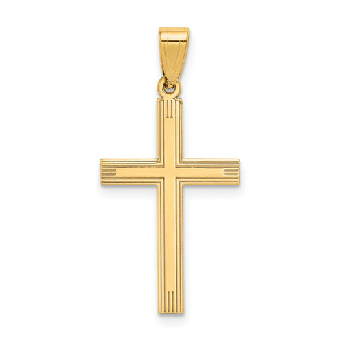 Lex & Lu 14k Yellow Gold Polished Cross Charm LAL89477 - Lex & Lu