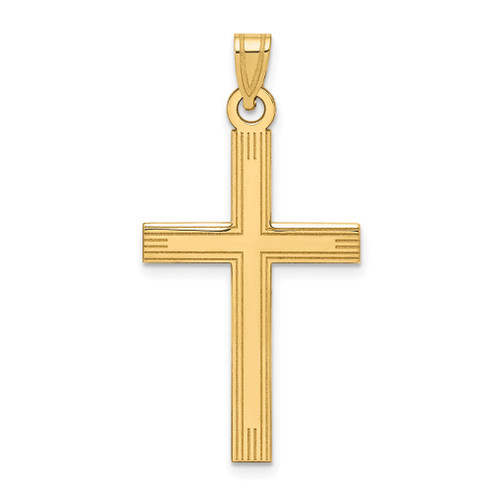 Lex & Lu 14k Yellow Gold Cross Charm LAL89478 - Lex & Lu