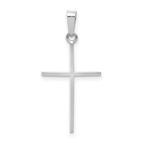 Lex & Lu 14k White Gold Cross Charm LAL89488 - Lex & Lu