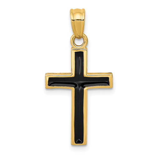 Lex & Lu 14k Yellow Gold Epoxy Latin Cross Pendant - Lex & Lu