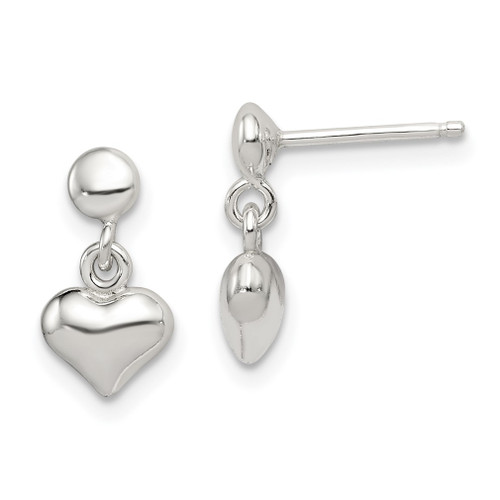 Lex & Lu Sterling Silver Dangle Heart Post Earrings LAL9004 - Lex & Lu