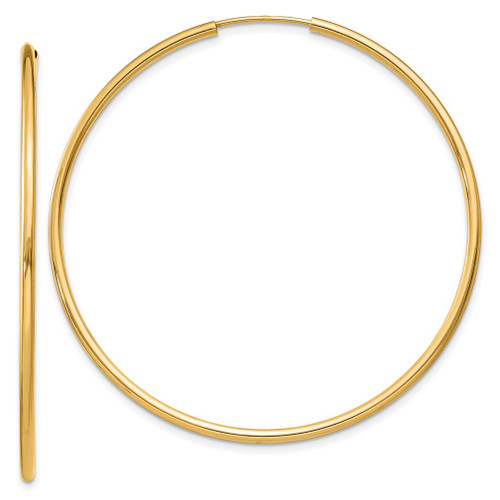 Lex & Lu 14k Yellow Gold 1.5mm Polished Round Endless Hoop Earrings LAL90360 - Lex & Lu