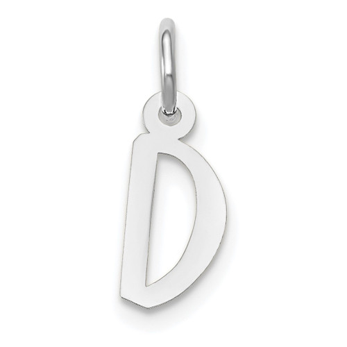 Lex & Lu 14k White Gold Small Slanted Block Initial D Char - Lex & Lu