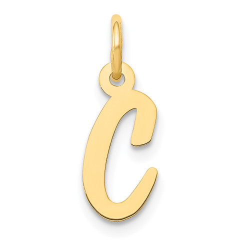 Lex & Lu 14k Yellow Gold Small Script Initial C Charm - Lex & Lu