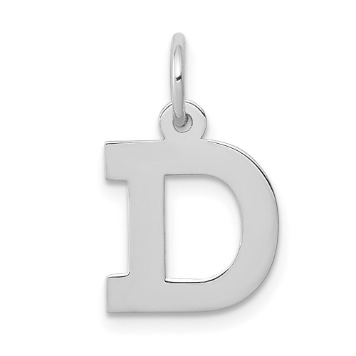 Lex & Lu 14k White Gold Small Block Initial D Charm - Lex & Lu