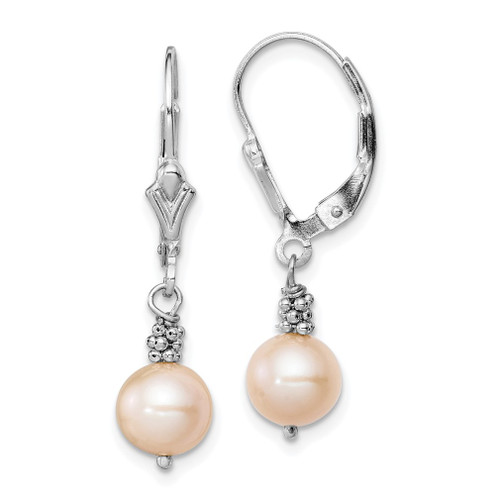 Lex & Lu Sterling Silver Light Purple Color Cultured Pearl Earrings - Lex & Lu