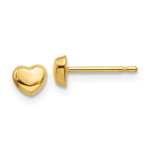 Lex & Lu 14k Yellow Gold Polished Heart Post Earrings - Lex & Lu