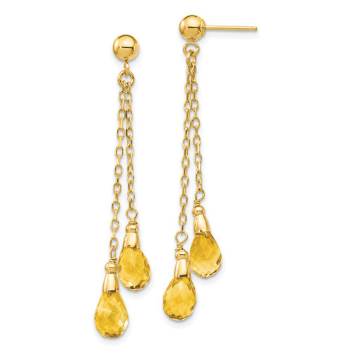 Lex & Lu 14k Yellow Gold Citrine Dangle Earrings - Lex & Lu