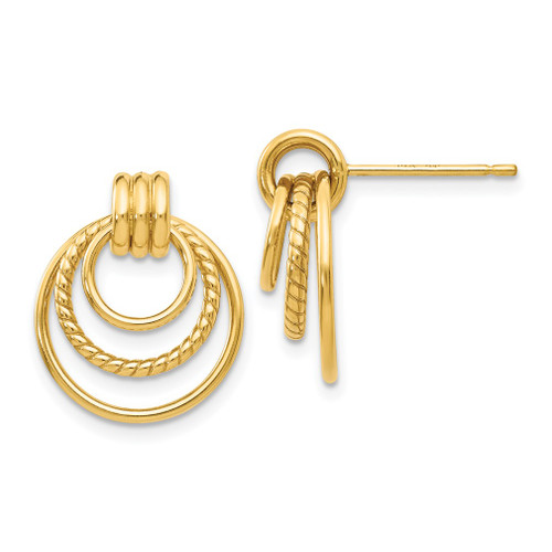 Lex & Lu 14k Yellow Gold Polished & Twisted Fancy Post Earrings LAL91904 - Lex & Lu