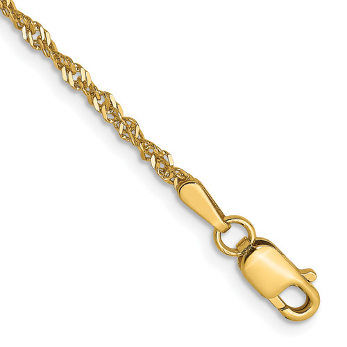 Lex & Lu 14k Yellow Gold Singapore Chain Necklace, Bracelet or Anklet - Lex & Lu