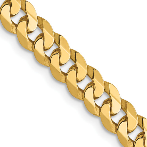 Lex & Lu 14k Yellow Gold 4.5mm Beveled Curb Chain Necklace or Bracelet - Lex & Lu