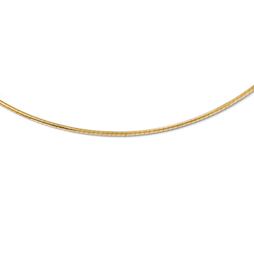 Lex & Lu 14k Yellow Gold 2mm Round Omega Necklace - Lex & Lu