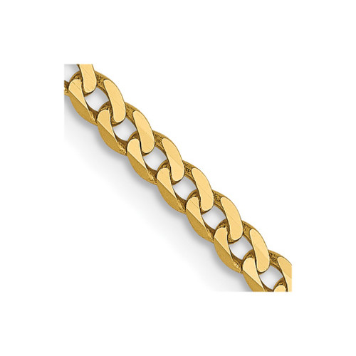Lex & Lu 14k Yellow Gold 2.2mm Beveled Curb Chain Necklace or Bracelet LAL1305 - Lex & Lu