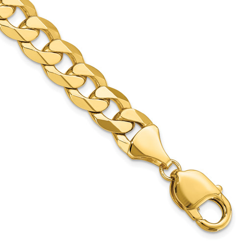 Lex & Lu 14k Yellow Gold 9.5mm Beveled Curb Chain Necklace or Bracelet LAL1310 - Lex & Lu