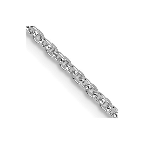 Lex & Lu 14k White Gold Flat Cable Chain Necklace LAL92046 - Lex & Lu