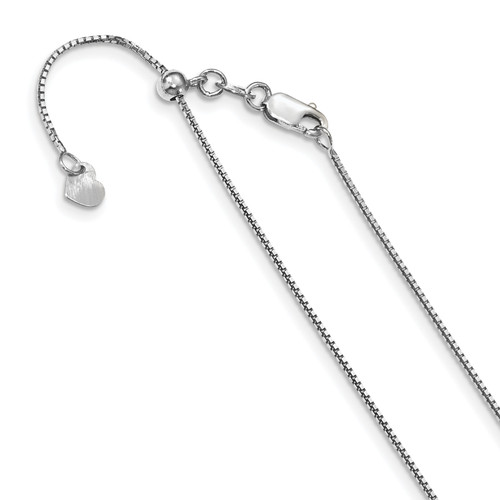 Lex & Lu 14k White Gold Adjustable Box Chain Necklace LAL92098 - Lex & Lu