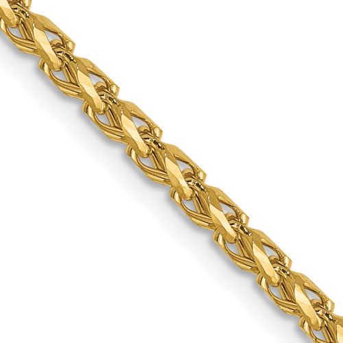 Lex & Lu 14k Yellow Gold D/C Open Franco Chain Necklace LAL92247 - Lex & Lu