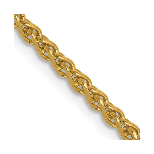 Lex & Lu 14k Yellow Gold 1.8mm Solid D/C Spiga Chain Necklace - Lex & Lu