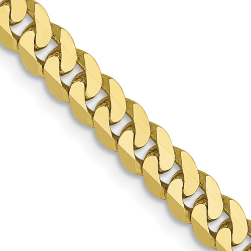 Lex & Lu 10k Yellow Gold 3.9mm Flat Beveled Curb Chain Necklace or Bracelet - Lex & Lu