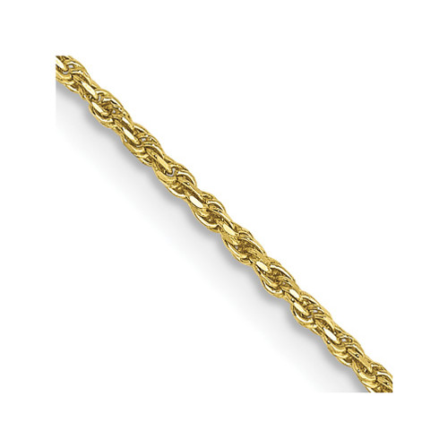 Lex & Lu 10k Yellow Gold 1.2mm Machine Made D/C Rope Chain Necklace or Bracelet - Lex & Lu