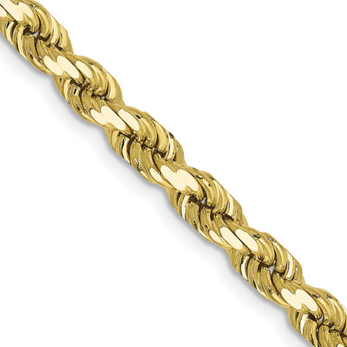 Lex & Lu 10k Yellow Gold 5mm Handmade D/C Rope Chain Necklace or Bracelet - Lex & Lu
