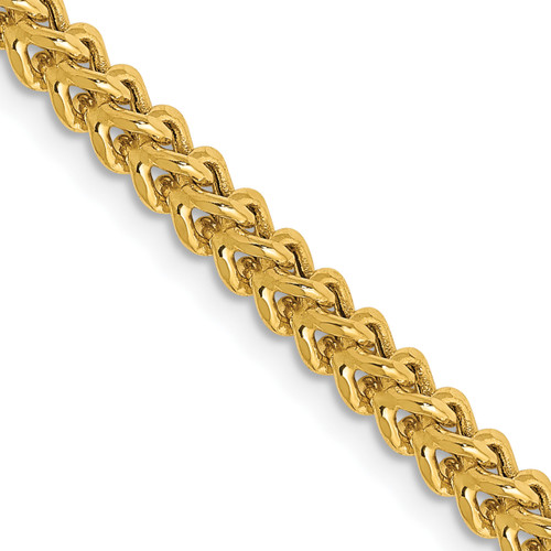 Lex & Lu 14k Yellow Gold 3mm Hollow Franco Chain Necklace - Lex & Lu