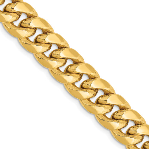 Lex & Lu 14k Yellow Gold Hollow Miami Cuban Chain Necklace or Bracelet LAL92538 - Lex & Lu