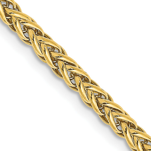 Lex & Lu 14k Yellow Gold 2.60mm Light Wheat Chain Necklace - Lex & Lu