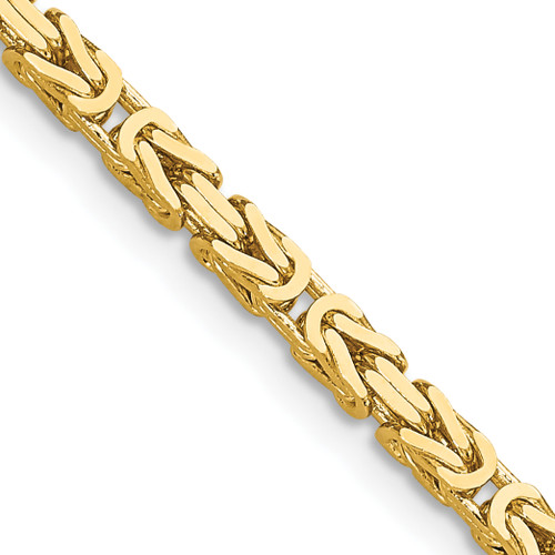 Lex & Lu 14k Yellow Gold 2.5mm Byzantine Chain Necklace or Bracelet - Lex & Lu