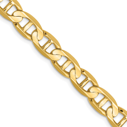 Lex & Lu 14k Yellow Gold 7mm Concave Anchor Chain Necklace - Lex & Lu