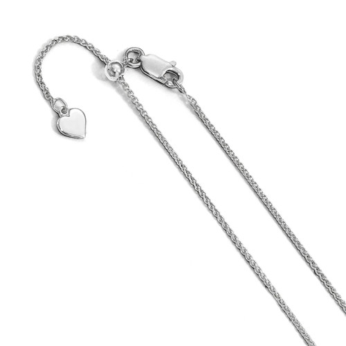 Lex & Lu Sterling Silver Adjustable Wheat Chain Necklace LAL92650 - Lex & Lu