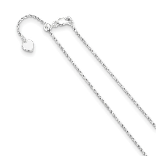 Lex & Lu Sterling Silver Adjustable Rope Chain Necklace LAL92651 - Lex & Lu