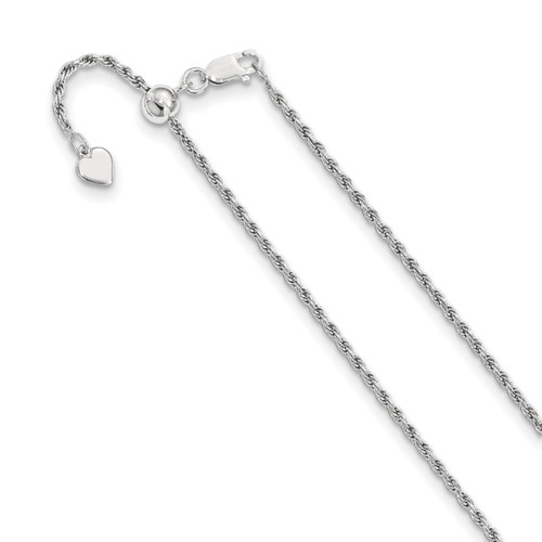 Lex & Lu Sterling Silver Adjustable Rope Chain Necklace LAL92661 - Lex & Lu