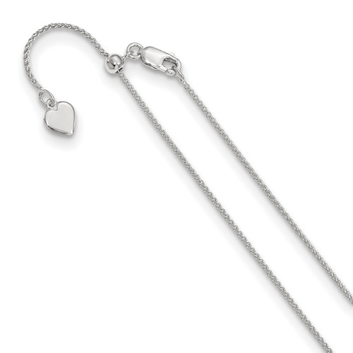 Lex & Lu Sterling Silver Adjustable Spiga Chain Necklace LAL92663 - Lex & Lu